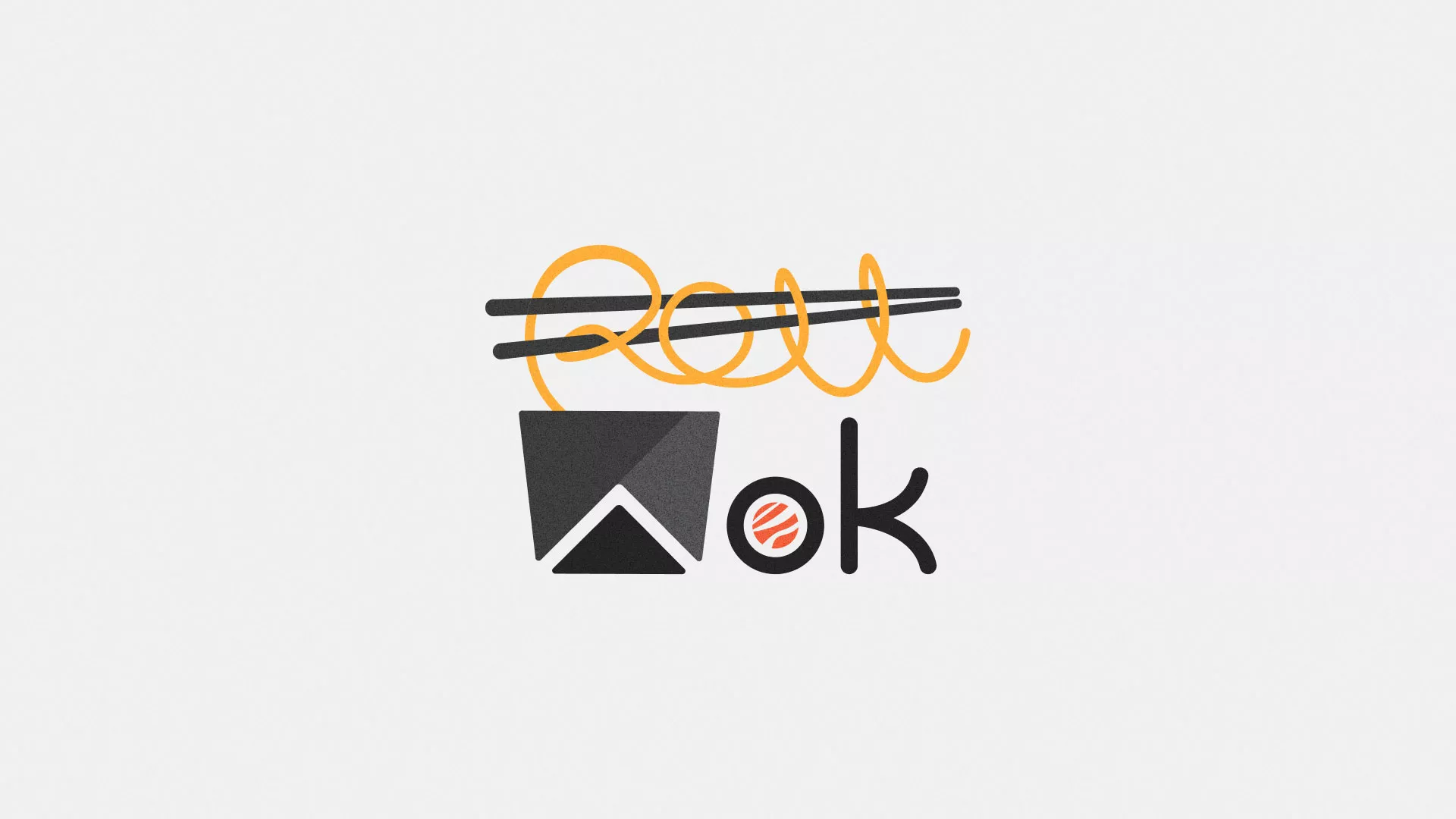 Разработка логотипа суши-бара «Roll Wok Club» в Электростали
