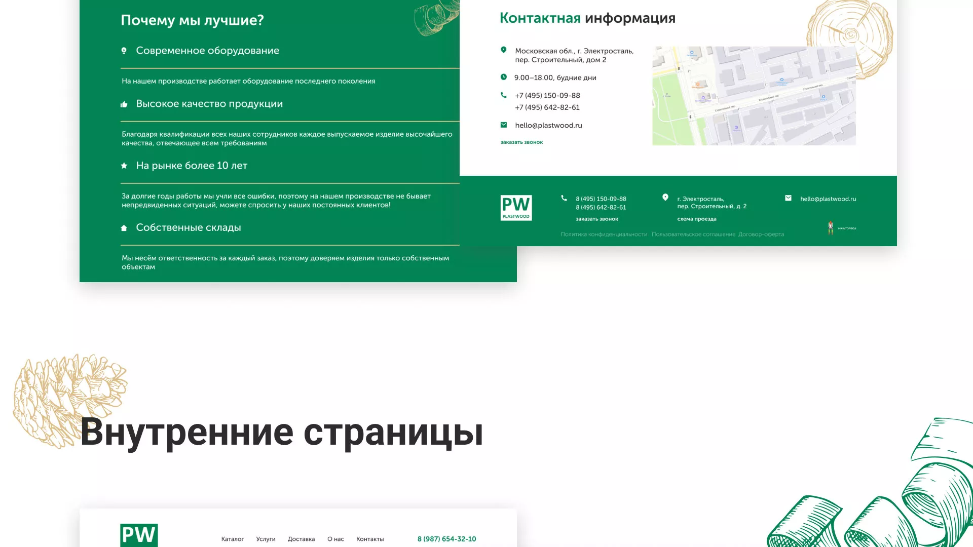 Разработка айдентики и сайта компании «Plastwood» в Электростали