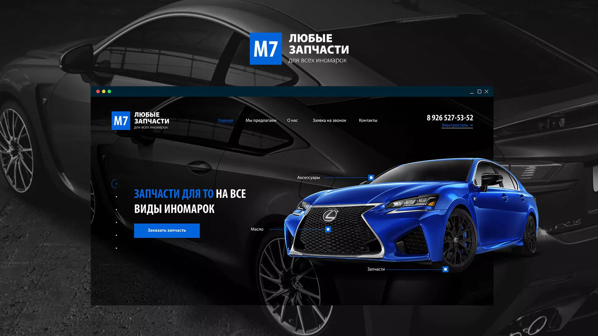 Разработка сайта магазина автозапчастей «М7» в Электростали