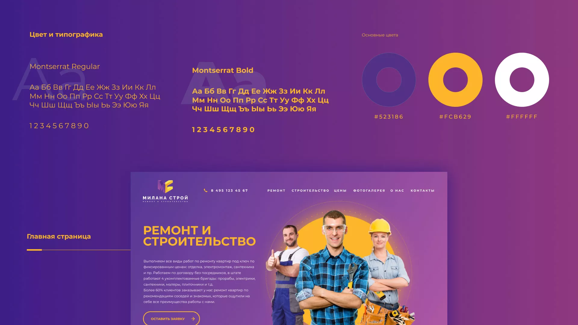 Разработка сайта строительной компании «Милана-Строй» в Электростали