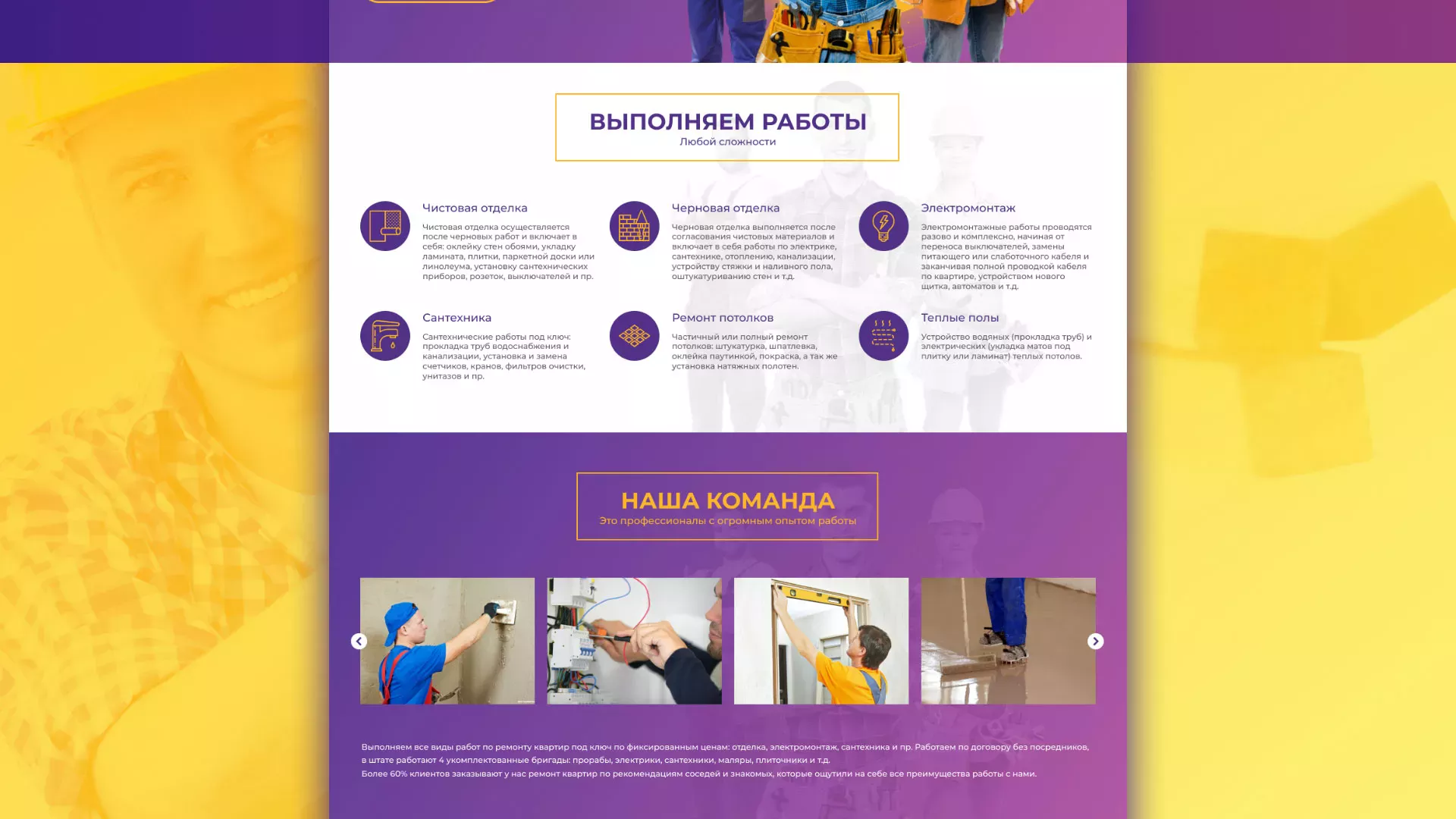 Разработка сайта строительной компании «Милана-Строй» в Электростали